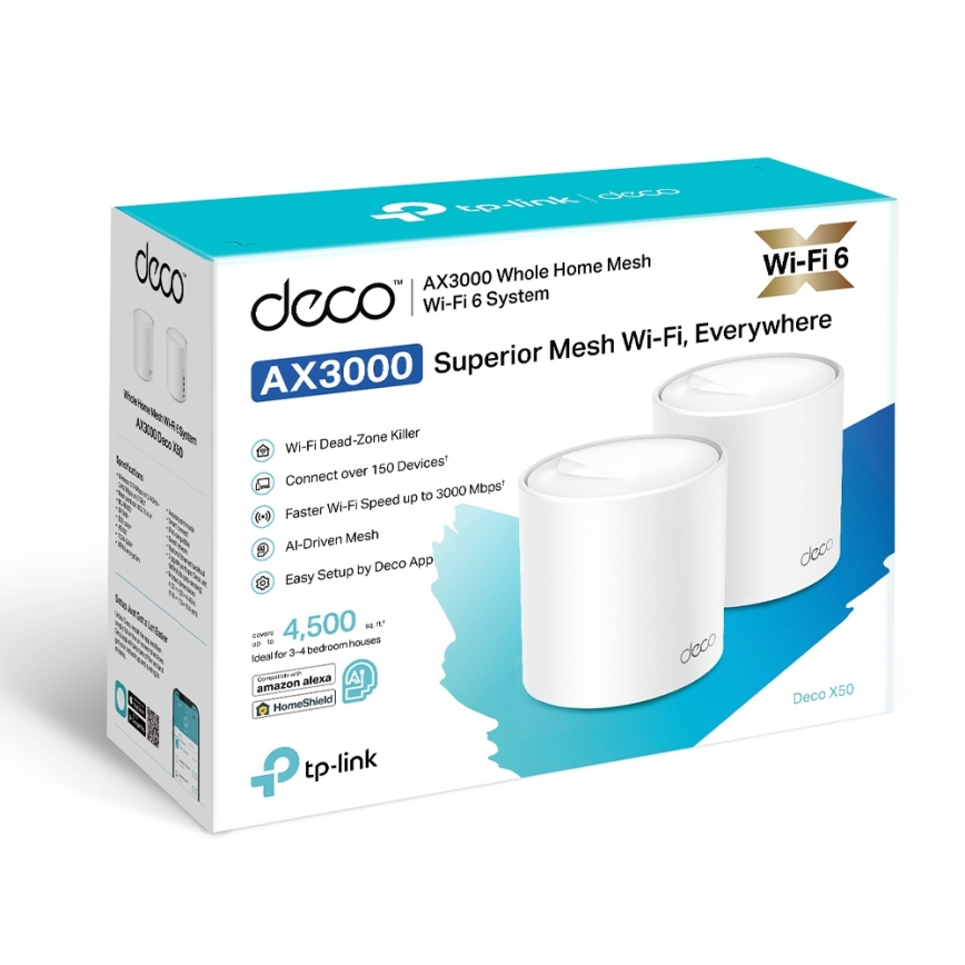 TP-Link – komplekt 2× Wi‑Fi 6 mesh‑süsteemi kogu kodu jaoks Deco X50