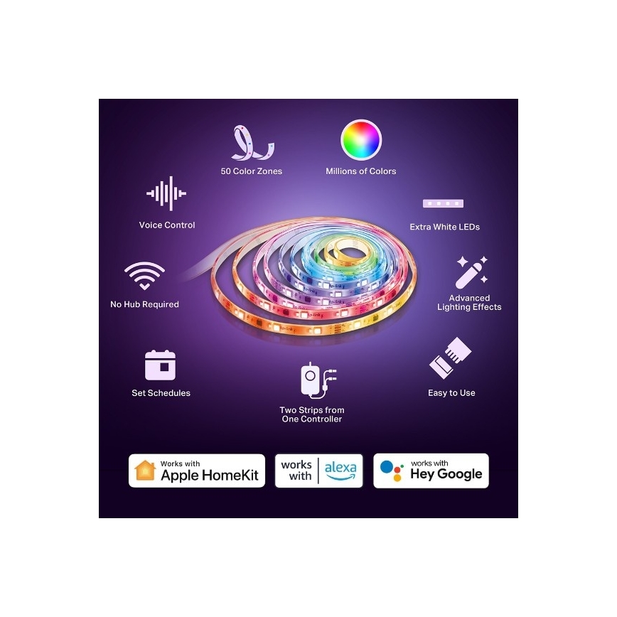 TP-Link - LED RGBW hämardatav valguslint 5 m LED/24W/230V Wi-Fi