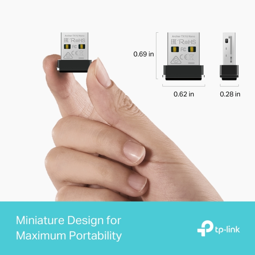 TP-Link - Nano Wi-Fi 6 juhtmevaba USB-adapter