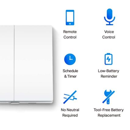 TP-Link - Nutikas kahe nupuga valguslüliti 2xAAA Wi-Fi