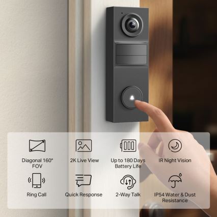 TP-Link - Nutikas mini video-uksekell Wi-Fi