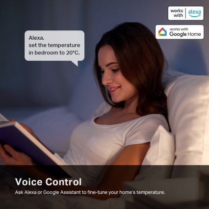 TP-Link - Nutikas termostaatpea LCD-ekraaniga 2xAA Tuya