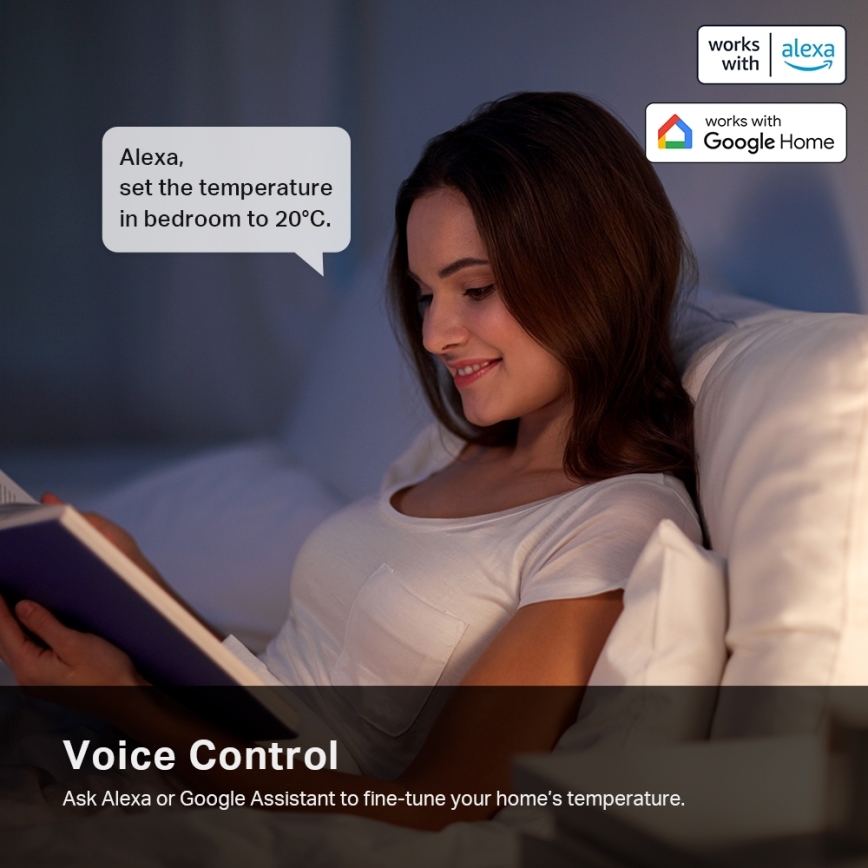 TP-Link - Nutikas termostaatpea LCD-ekraaniga 2xAA Tuya