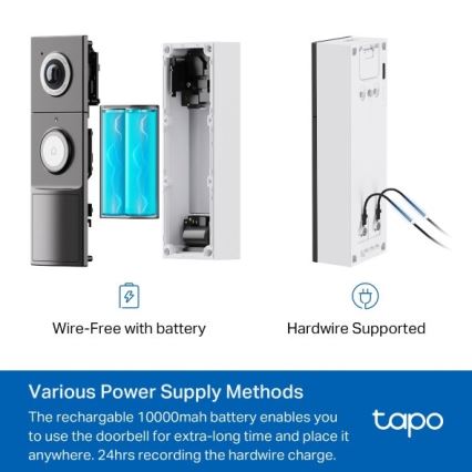TP-Link - Nutikas videouksekell anduriga 2K 10000 mAh IP66 Wi-Fi