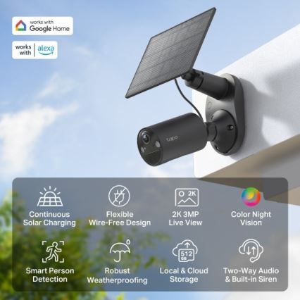 TP-Link - päikeseenergial töötav välikaamera anduriga, IP65, Wi-Fi