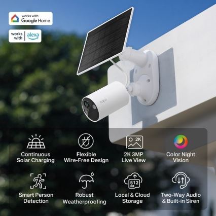 TP-Link - Välistingimustes kasutamiseks mõeldud päikeseenergiaga kaamera liikumisanduriga IP65 Wi-Fi