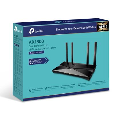 TP-Link - VDSL/ADSL kahe sagedusalaga Wi‑Fi 6 modem-ruuter Archer VX1800V