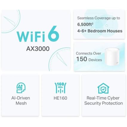 TP-Link - Wi-Fi 6 mesh-süsteem kogu kodu jaoks Deco X50