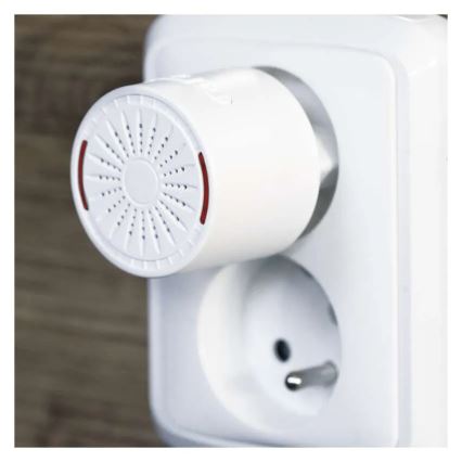 Traadita uksekell pistikusse 230V + 1xCR2032 valge