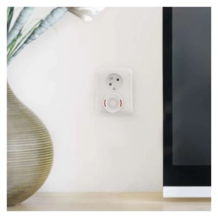 Traadita uksekell pistikusse 230V + 1xCR2032 valge