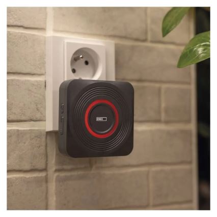 Traadita uksekell pistikusse GoSmart 230V + 1xCR2032 hall Wi-Fi