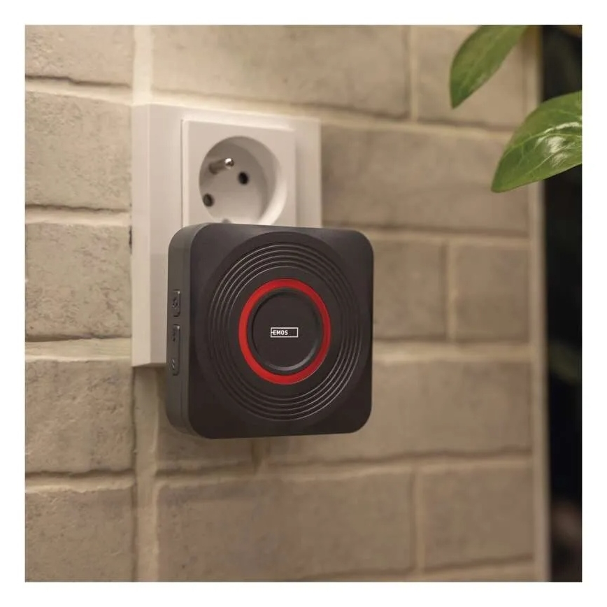 Traadita uksekell pistikusse GoSmart 230V + 1xCR2032 hall Wi-Fi