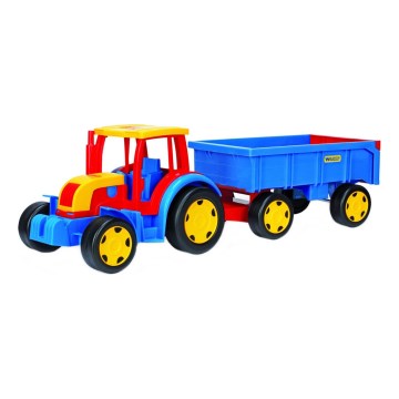 Traktor haagisega 102 cm punane/sinine/kollane