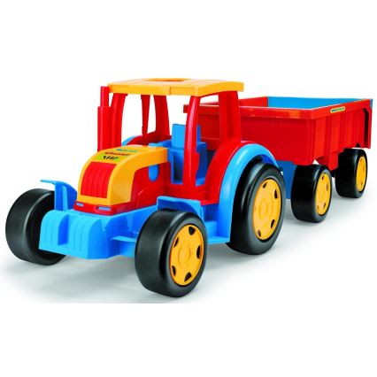 Traktor haagisega 102 cm punane/sinine/kollane
