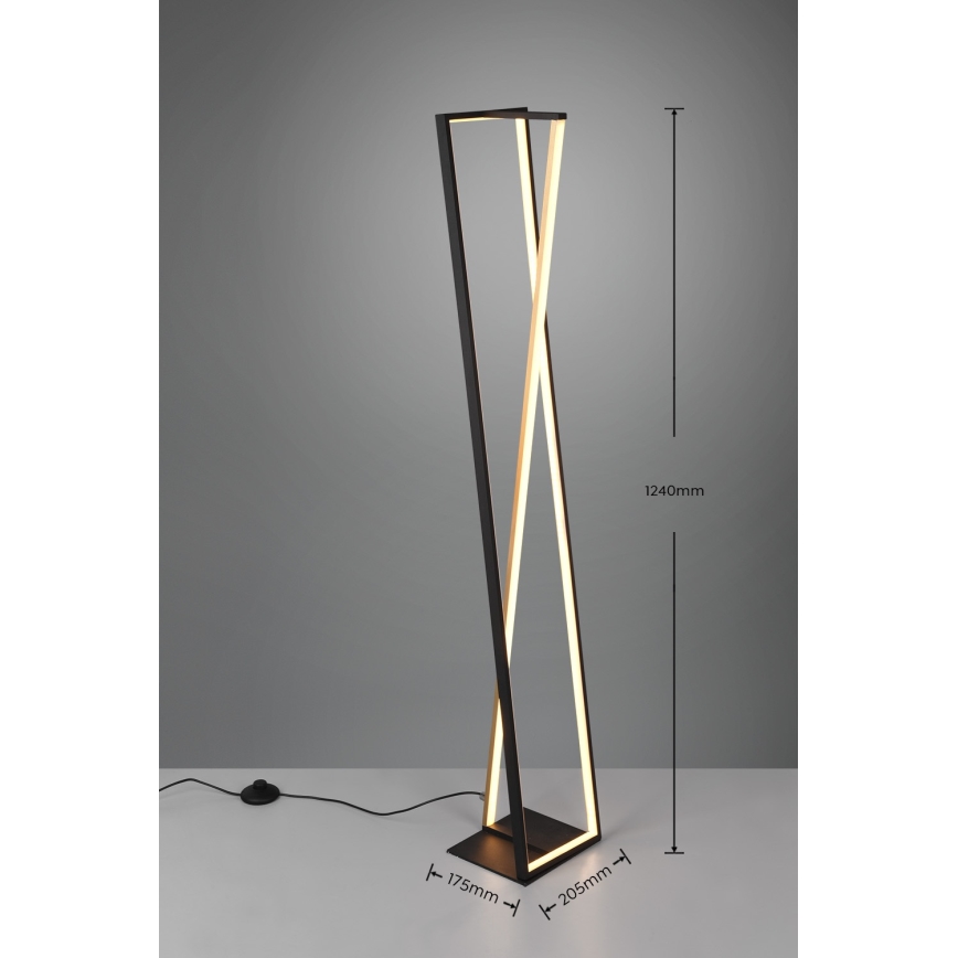 Trio - LED-hämardatav põrandalamp EDGE LED/26W/230V 2300/3000/4000K must/kuldne