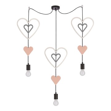 TRIO laste lühter 3xE27/20W/230V roosa/valge/hall
