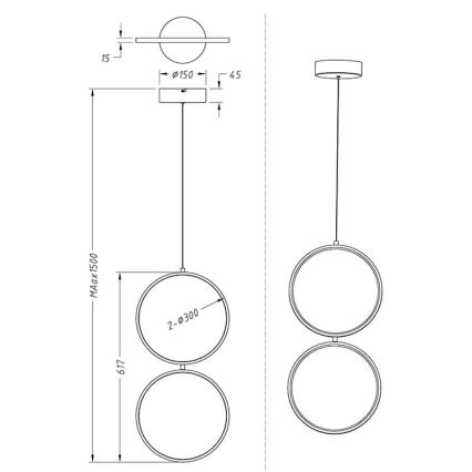 Trio - LED Hämardatav lühter RONDO 2xLED/11W/230V