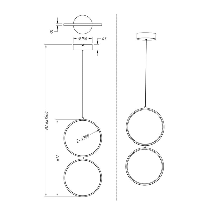 Trio - LED Hämardatav lühter RONDO 2xLED/11W/230V