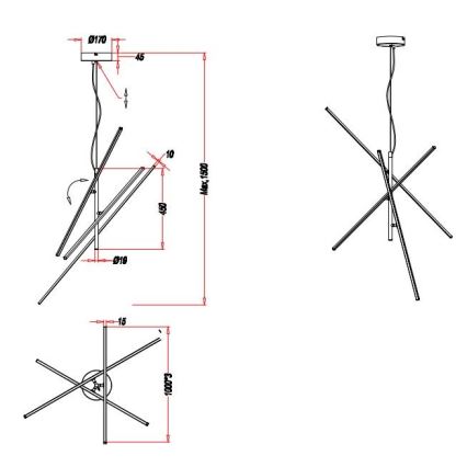 Trio - LED Hämardatav lühter TIRIAC 3xLED/8,5W/230V