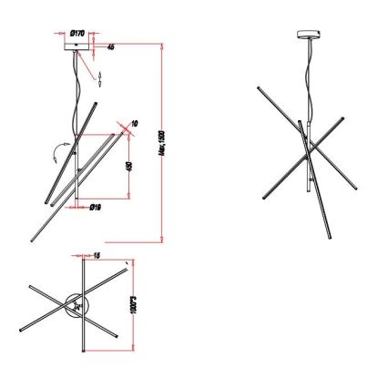 Trio - LED Hämardatav lühter TIRIAC 3xLED/8,5W/230V valge