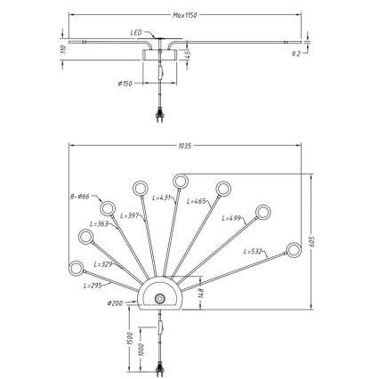 Trio - LED Hämardatav seinavalgusti PEACOCK 9xLED/2,6W/230V valge