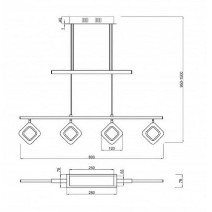 Trio - LED Lühter PARADOX 4xLED/4,3W/230V