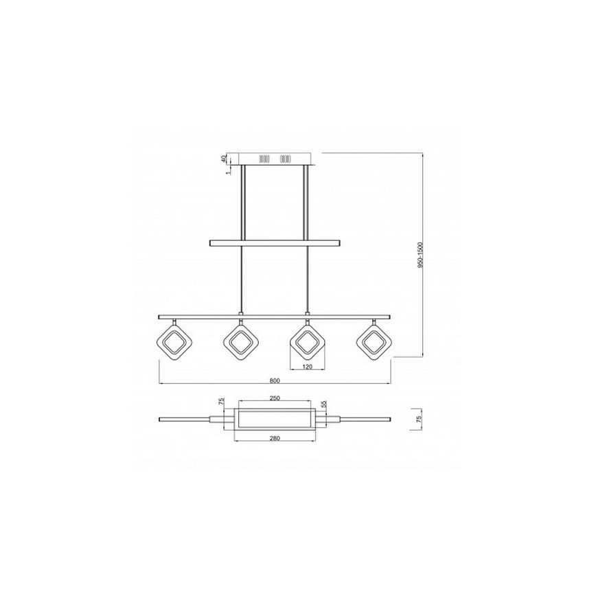 Trio - LED Lühter PARADOX 4xLED/4,3W/230V