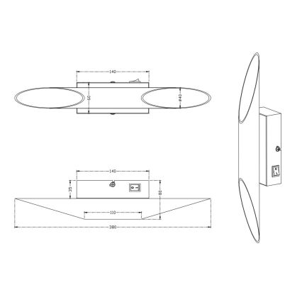 Trio - LED Seinavalgusti BOLERO 2xLED/3,1W/230V CRI 90 matt kroom