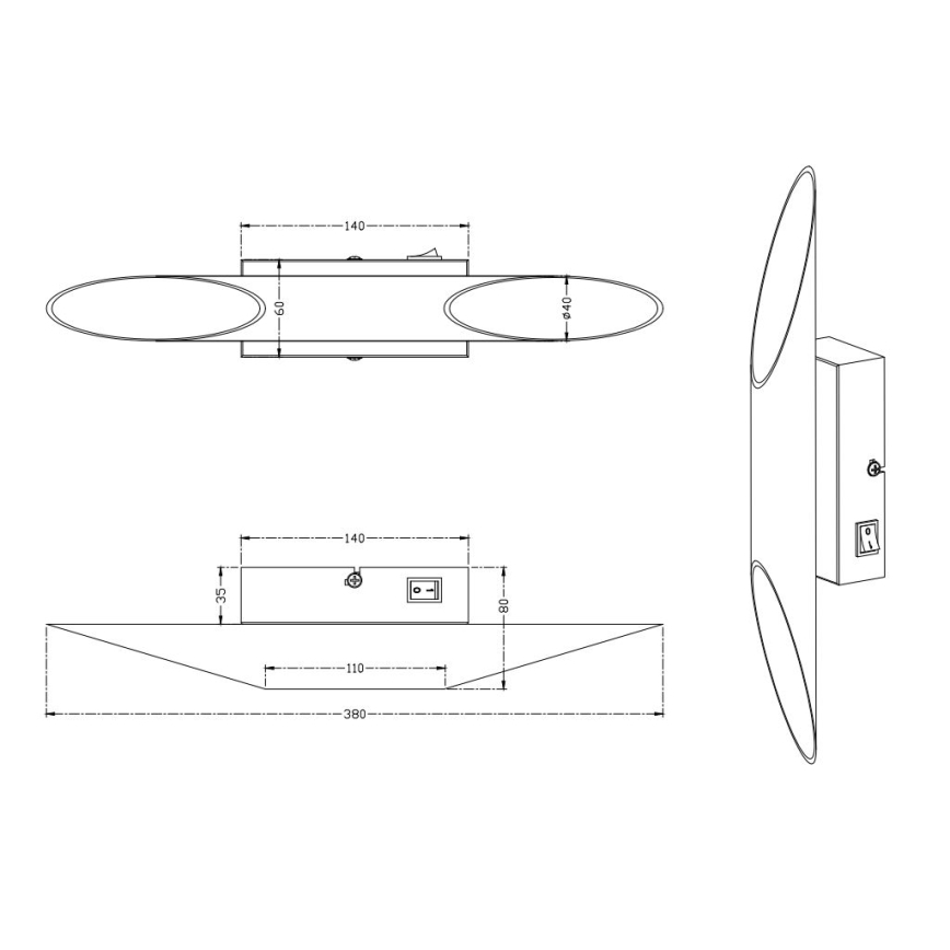 Trio - LED Seinavalgusti BOLERO 2xLED/3,1W/230V CRI 90 matt kroom