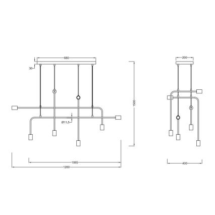 Trio - Lühter CONNOR 8xE27/10W/230V