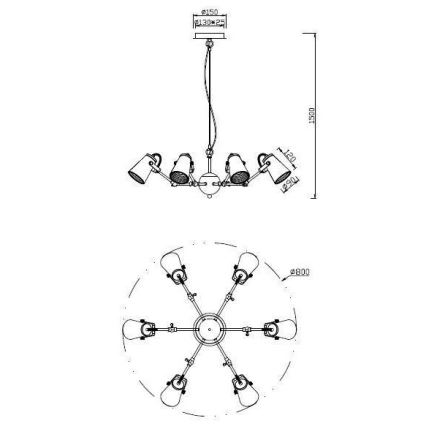 Trio - Lühter EDWARD 6xE14/40W/230V