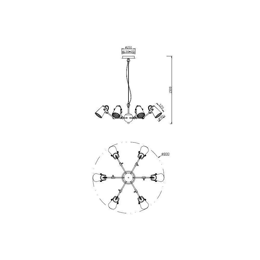 Trio - Lühter EDWARD 6xE14/40W/230V