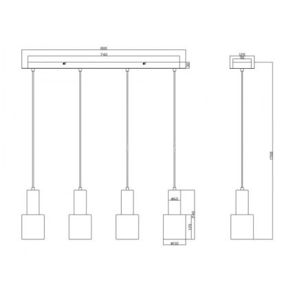 Trio - Lühter WAILER 4xGU10/5W/230V hall