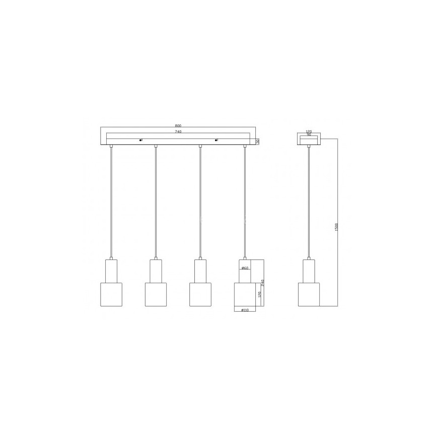 Trio - Lühter WAILER 4xGU10/5W/230V hall