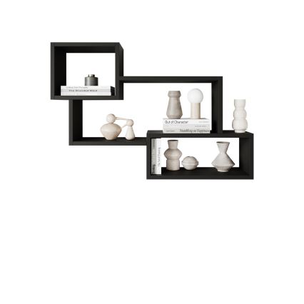 TRIO seinale kinnitatav riiul 87x54 cm, grafiitmusta