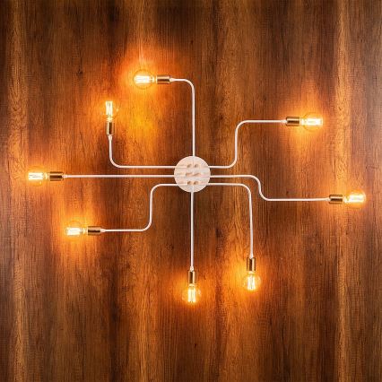 TRUVA 8xE27/40W/230V valge/kuld laelamp
