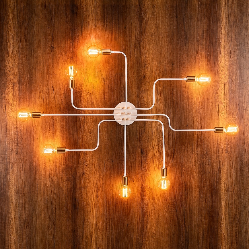 TRUVA 8xE27/40W/230V valge/kuld laelamp