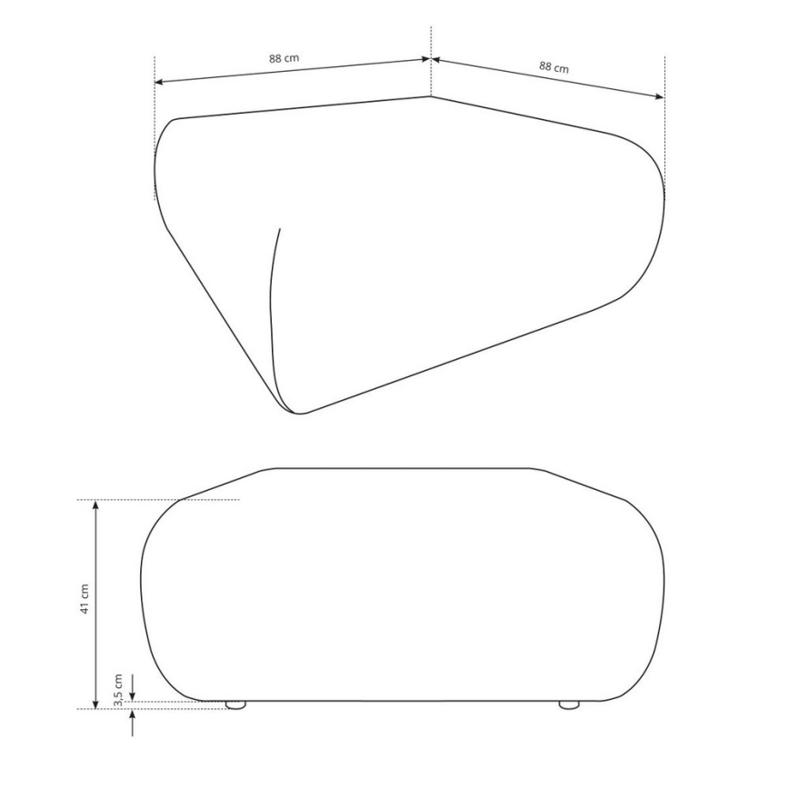 Tumba PRATO 88x88 cm beež