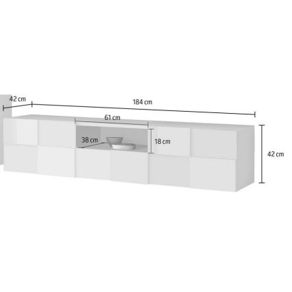 TV-alus SERIAN 184x42x42 cm valge