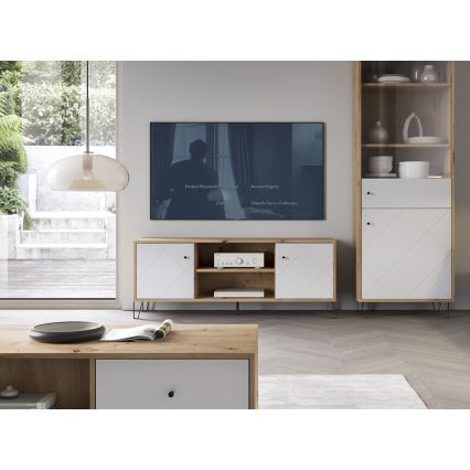 TV-alus SULA, Artisan-tamm/valge