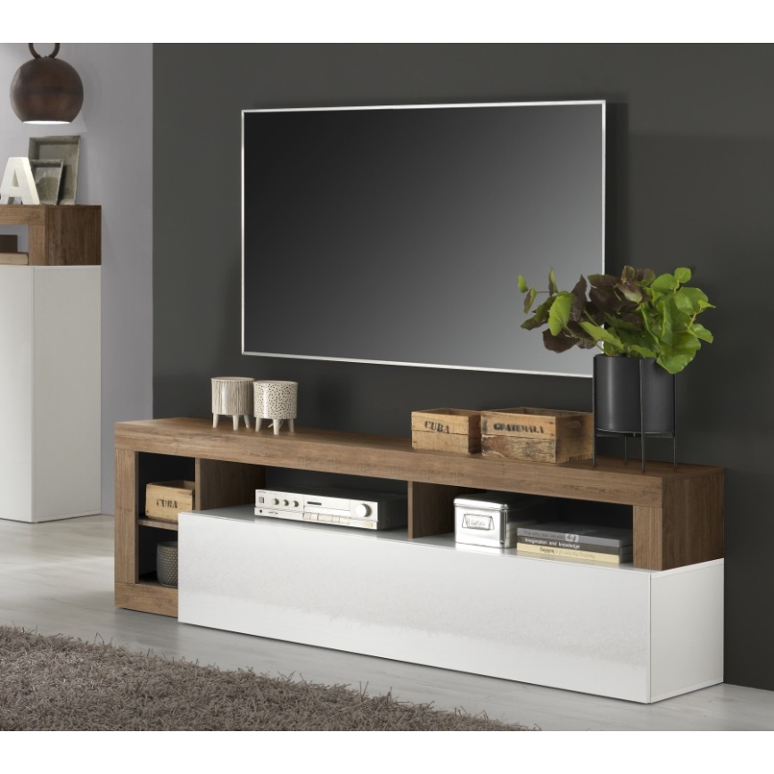 TV-kapp LENOR valge/tamm