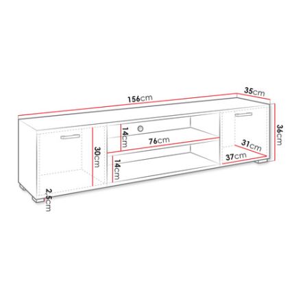 TV laud GIMREN 36x156 cm valge