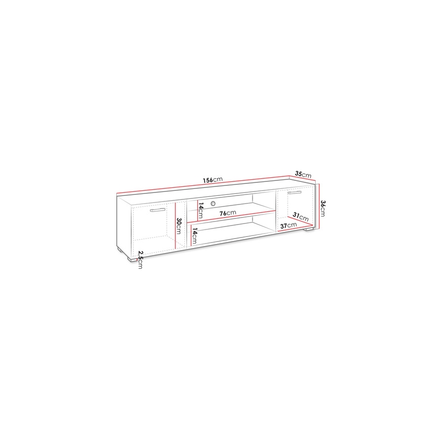 TV laud GIMREN 36x156 cm valge
