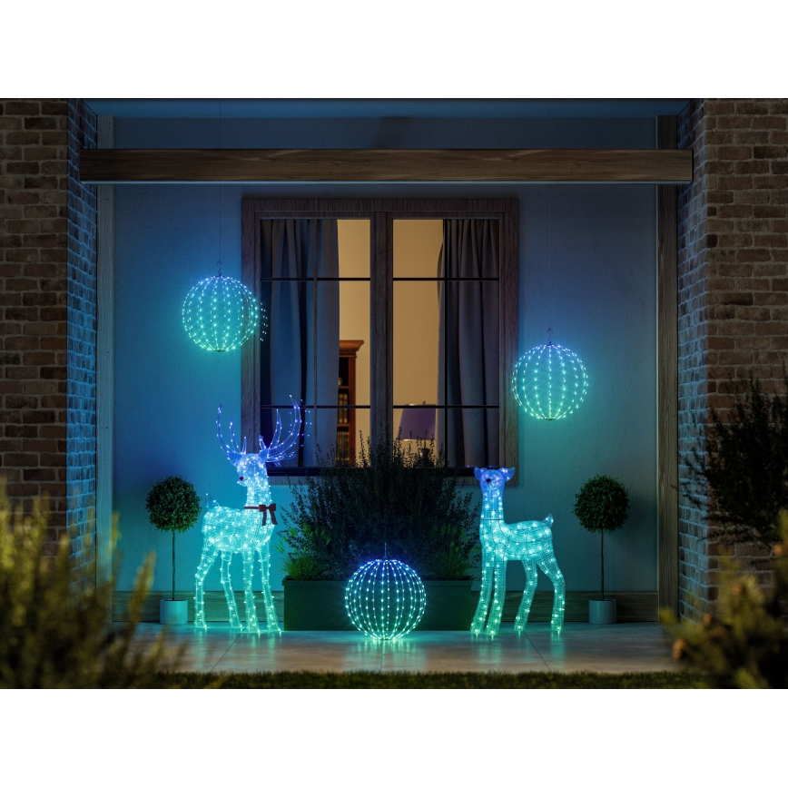 Twinkly - LED RGBW hämardatav väljas kasutatav jõulupõder REINGEERS 250xLED IP44 Wi-Fi