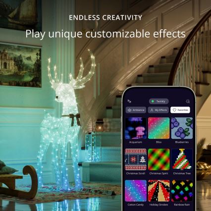 Twinkly - LED RGBW hämardatav väljas kasutatav jõulupõder REINGEERS 250xLED IP44 Wi-Fi