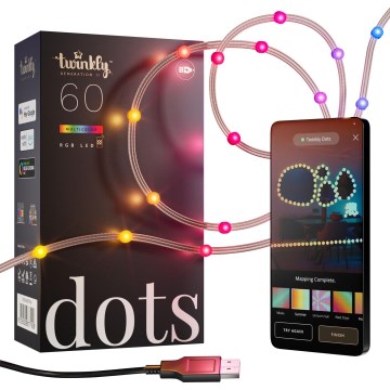 Twinkly - DOTS RGB-LED hämardatav valgusahel 60× LED, 7 m, USB, Wi‑Fi