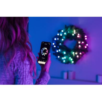 Twinkly - LED RGB Hämardatav Jõulupärg 50xLED d. 60 cm Wi-Fi