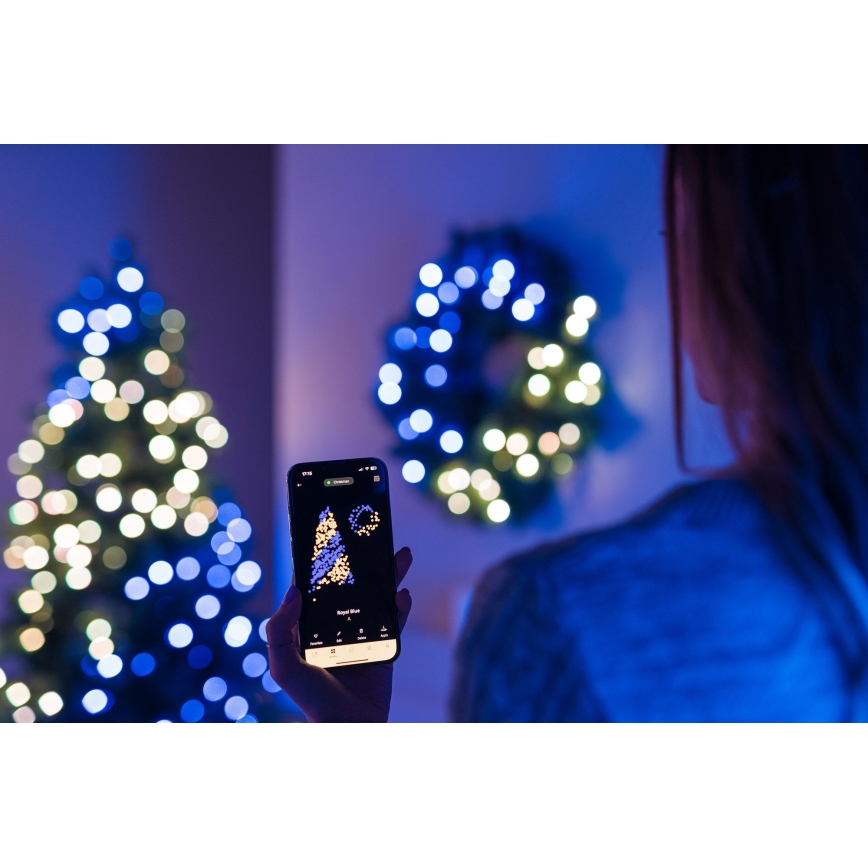 Twinkly - LED RGB Hämardatav Jõulupärg 50xLED d. 60 cm Wi-Fi