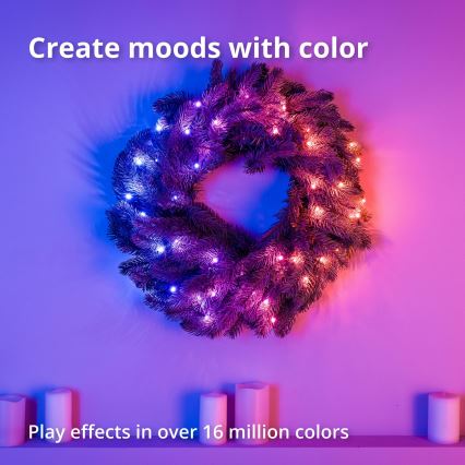 Twinkly - LED RGB Hämardatav Jõulupärg 50xLED d. 60 cm Wi-Fi