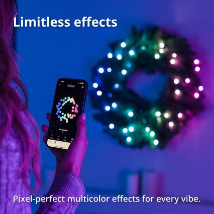 Twinkly - LED RGB Hämardatav Jõulupärg 50xLED d. 60 cm Wi-Fi